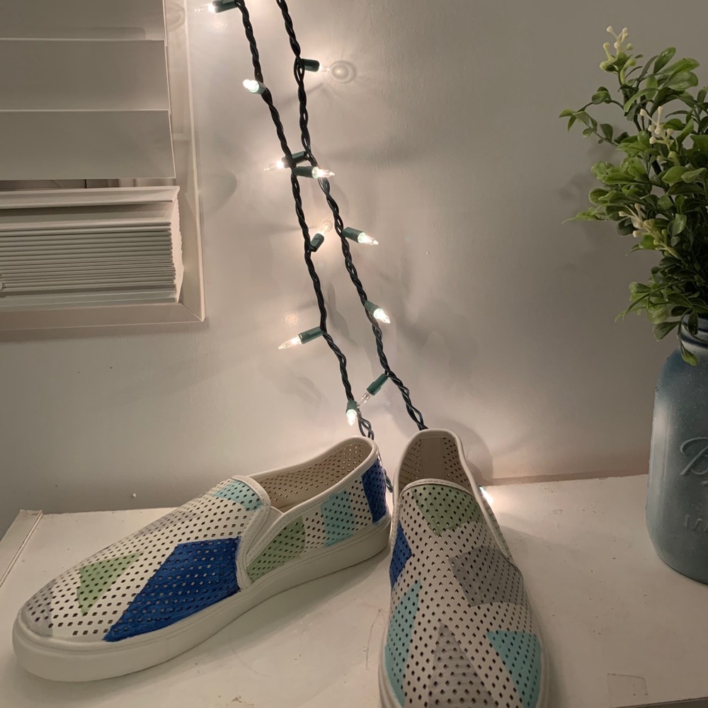 White designed shoes